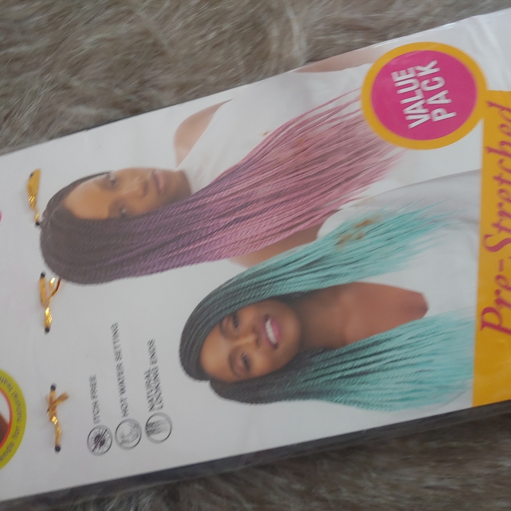 Unicorn braid ombre purple pre stretched hair